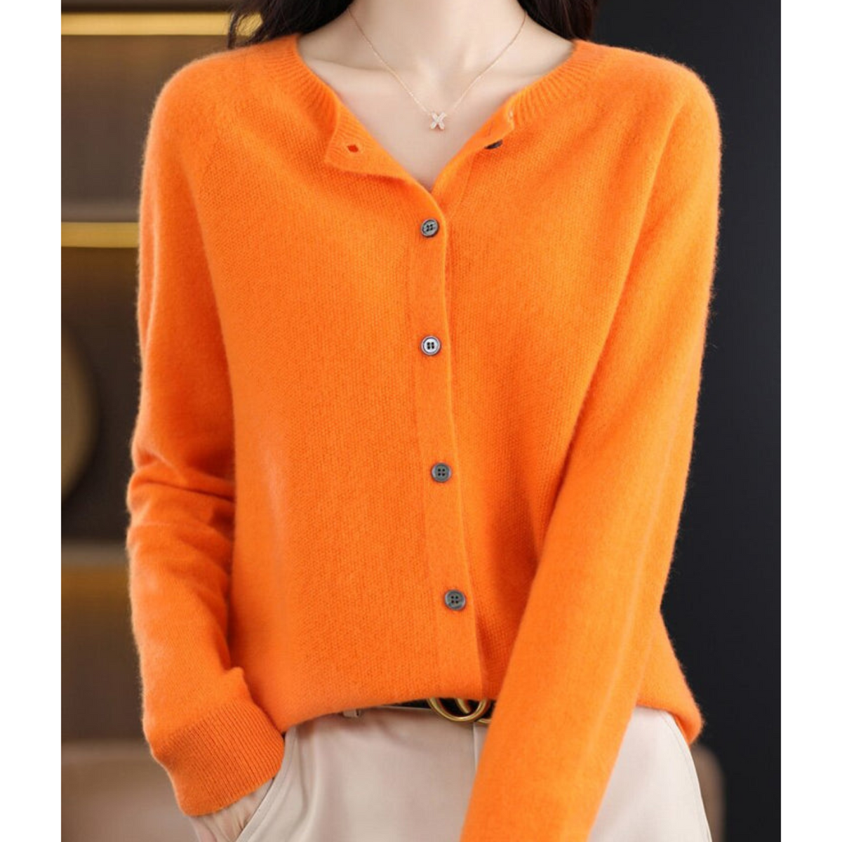 Cashella - Merino Cashmere Blend Cardigan Office Casual Wear — view 8 of 10