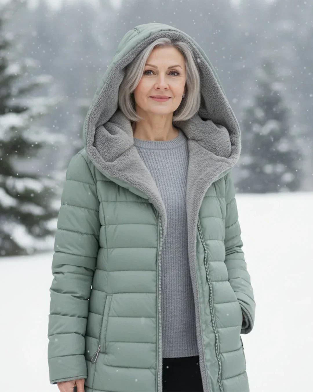 Winterly - Long Quilted Winter Jacket Cold Weather Wear — view 5 of 10