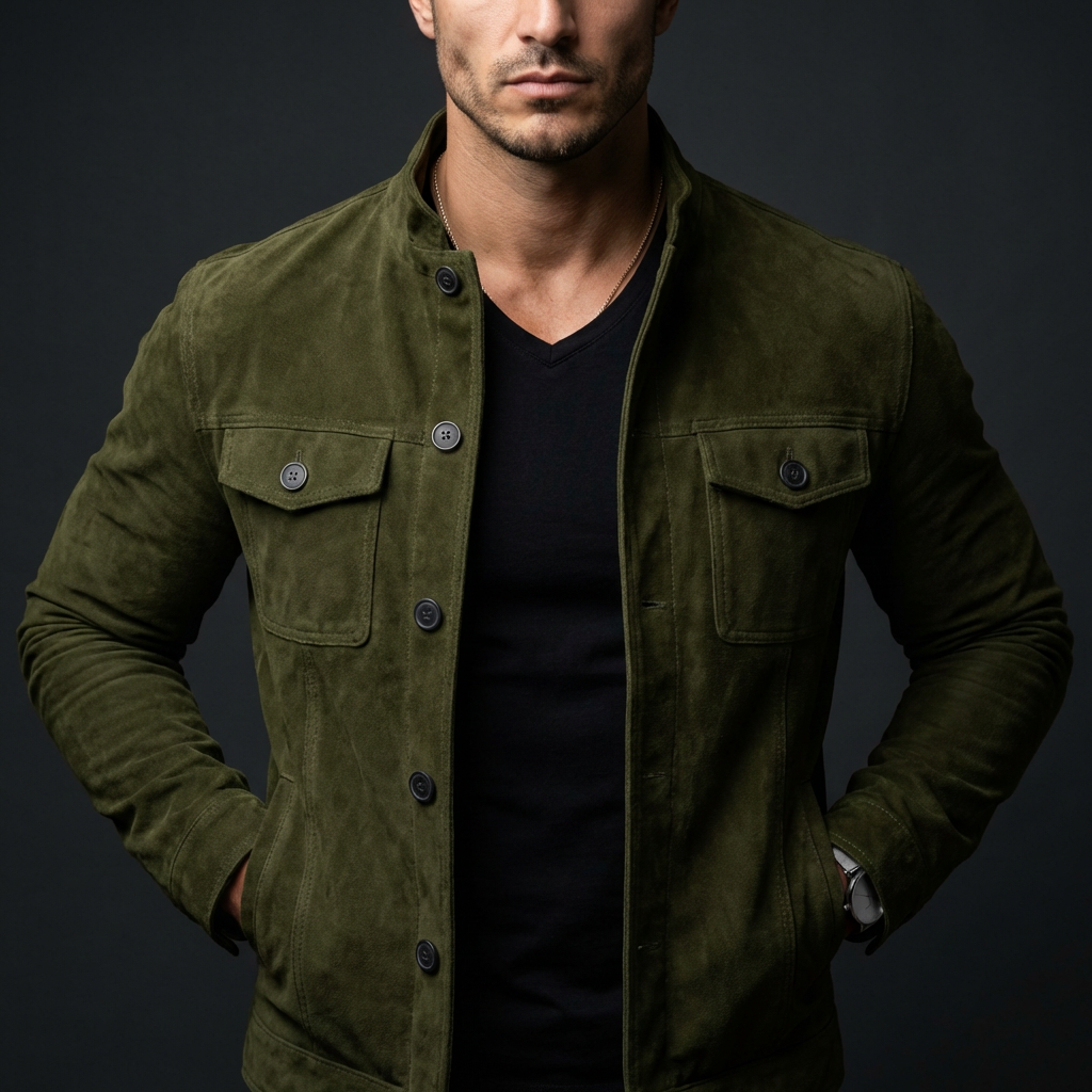 Kestrion - Suede Shirt Jacket Smart Casual Layering — view 5 of 5