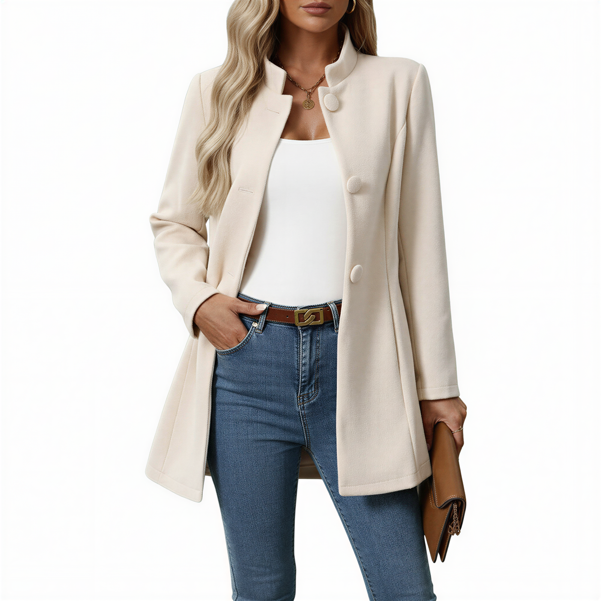 Odessane - Button-Down A-Line Coat Smart Layering — view 2 of 4