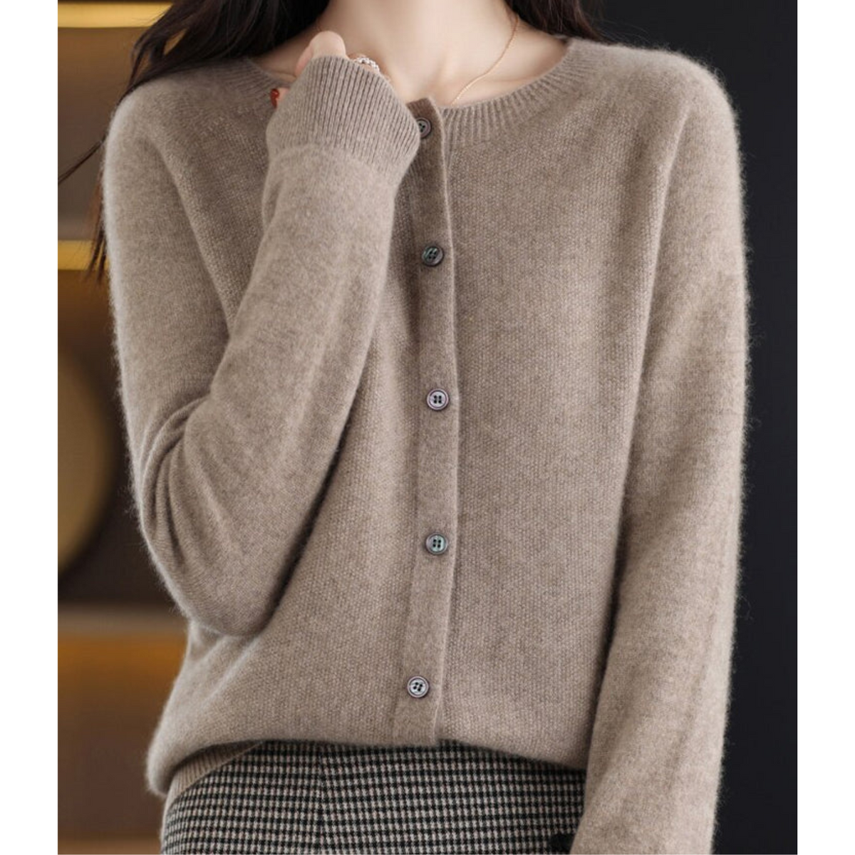 Cashella - Merino Cashmere Blend Cardigan Office Casual Wear — view 10 of 10