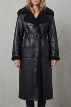 Warmella - Oversized Shearling Coat With Belt