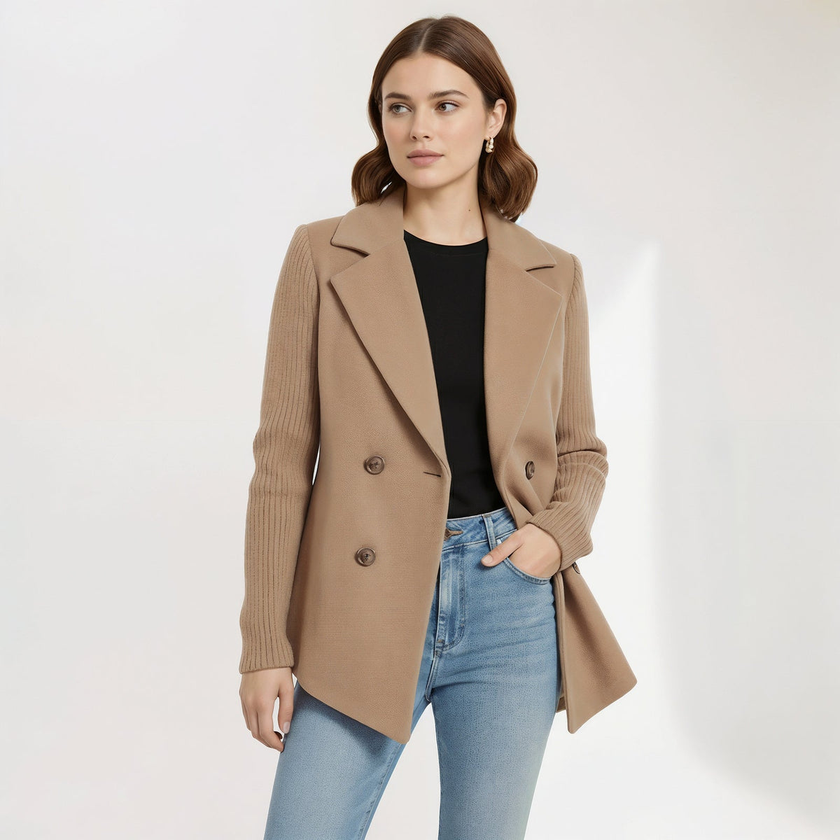 Marnello - Ribbed Knit Blazer Coat Work To Weekend — view 5 of 8