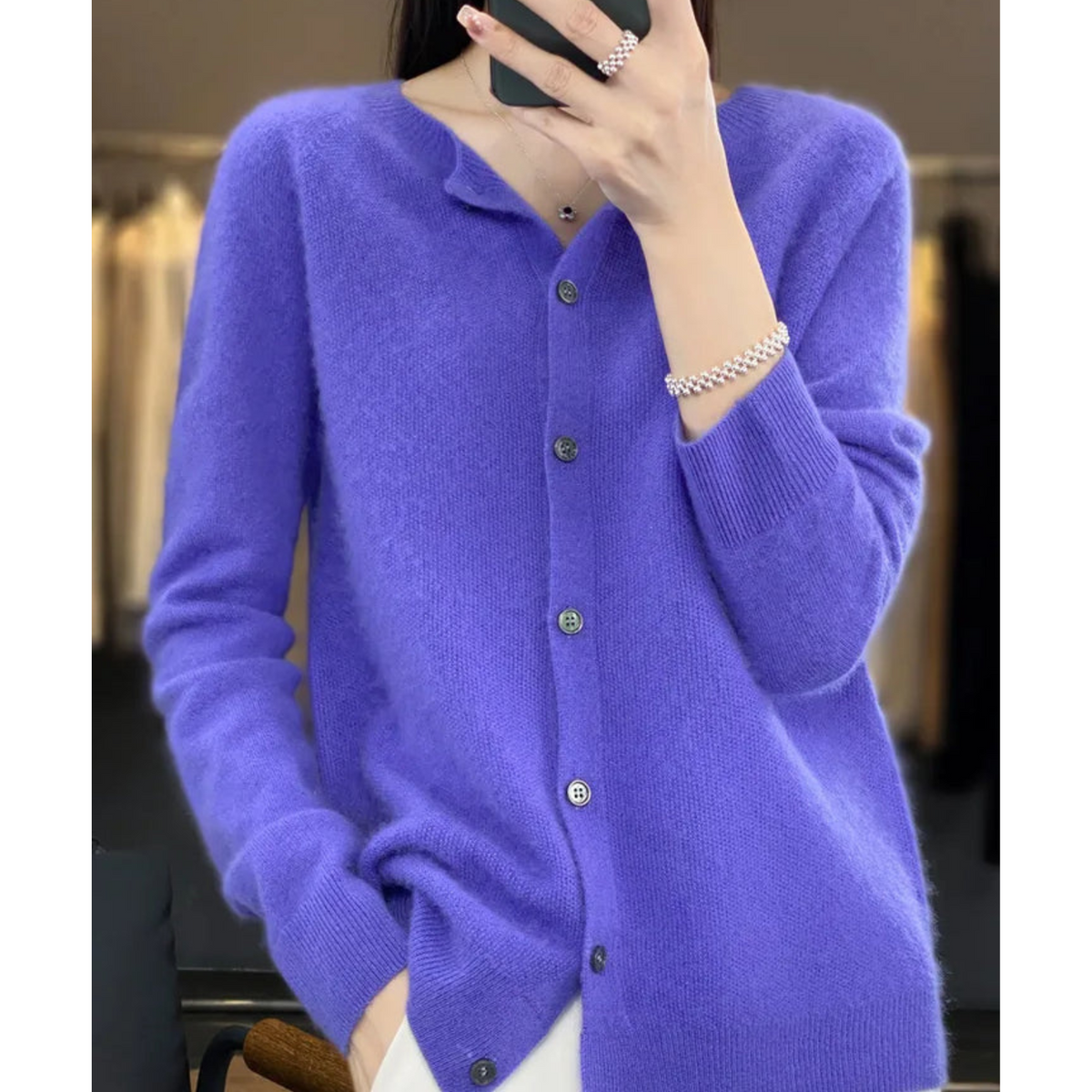 Cashella - Merino Cashmere Blend Cardigan Office Casual Wear — view 3 of 10