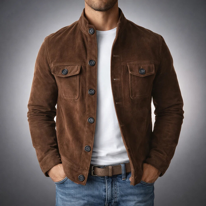 Kestrion - Suede Shirt Jacket Smart Casual Layering — view 3 of 5