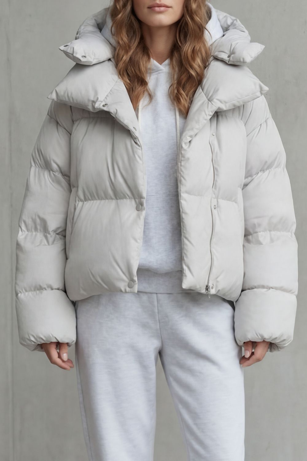 Cropped Puffer Jacket Women's Lightweight Warm Winter Coat