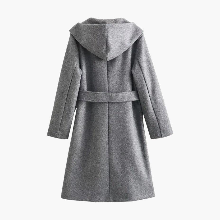 Cassenta - Hooded Belted Trenchcoat Rainy Day Commuting — view 2 of 10
