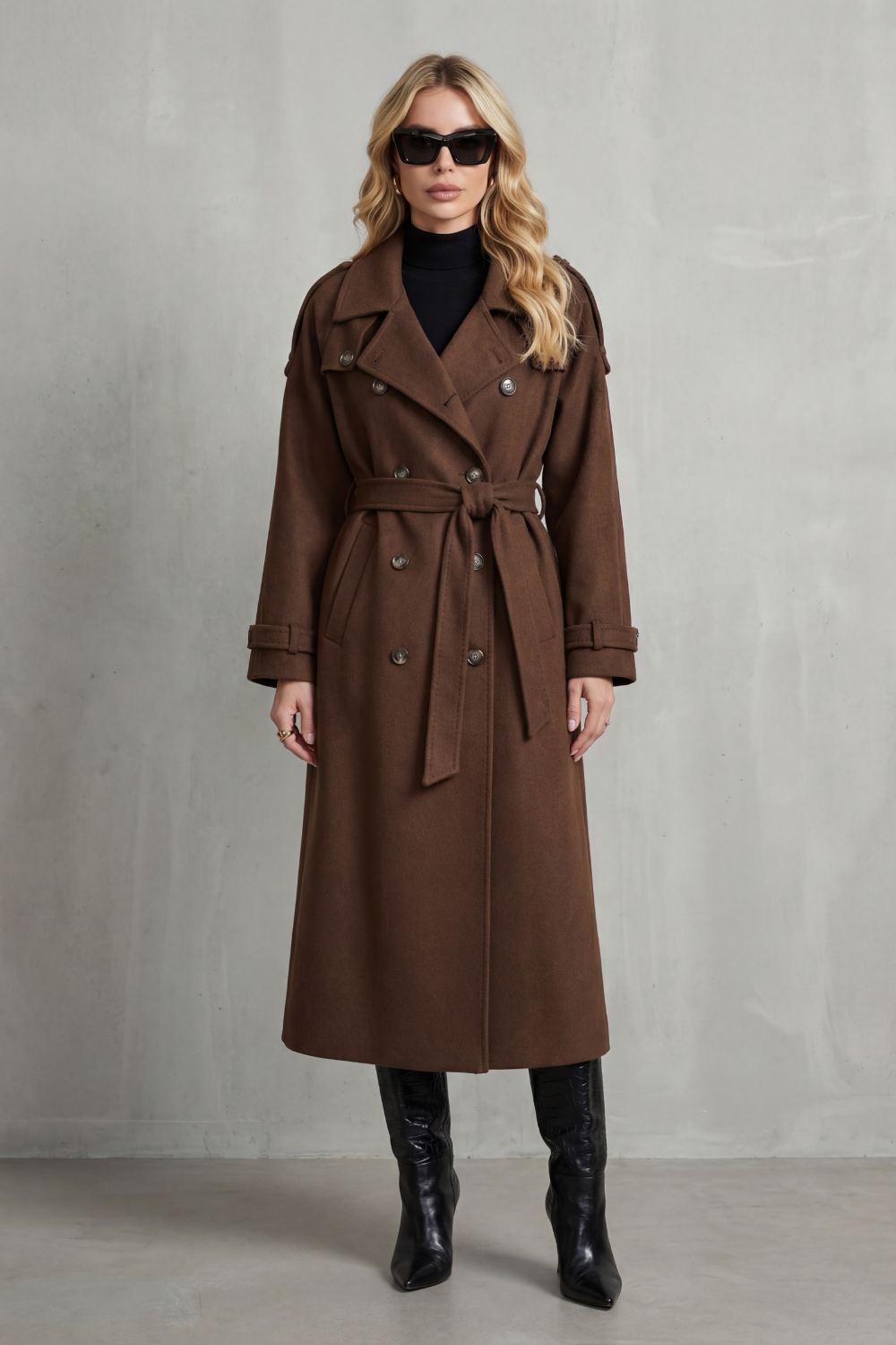 Cavendra - Oversized Wool Trench Coat Everyday Layering — view 2 of 5