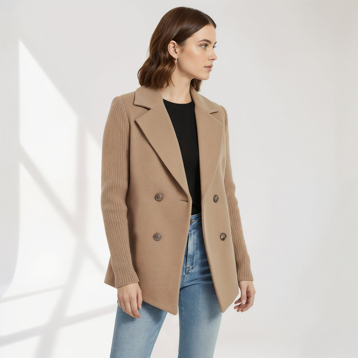 Marnello - Ribbed Knit Blazer Coat Work To Weekend — view 3 of 8