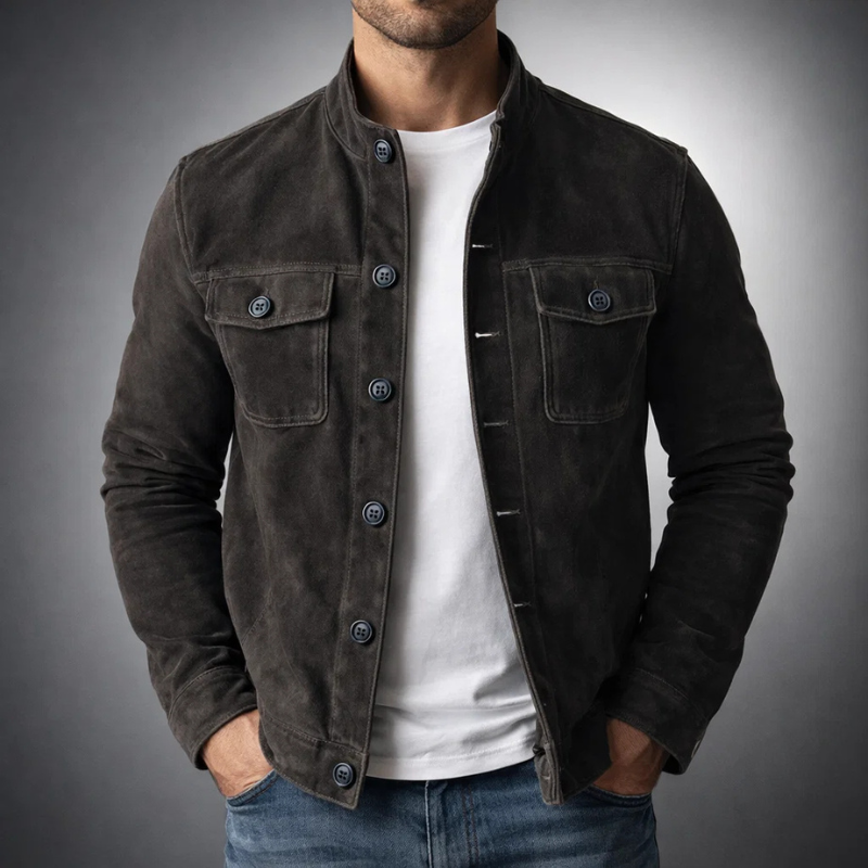 Kestrion - Suede Shirt Jacket Smart Casual Layering — view 4 of 5