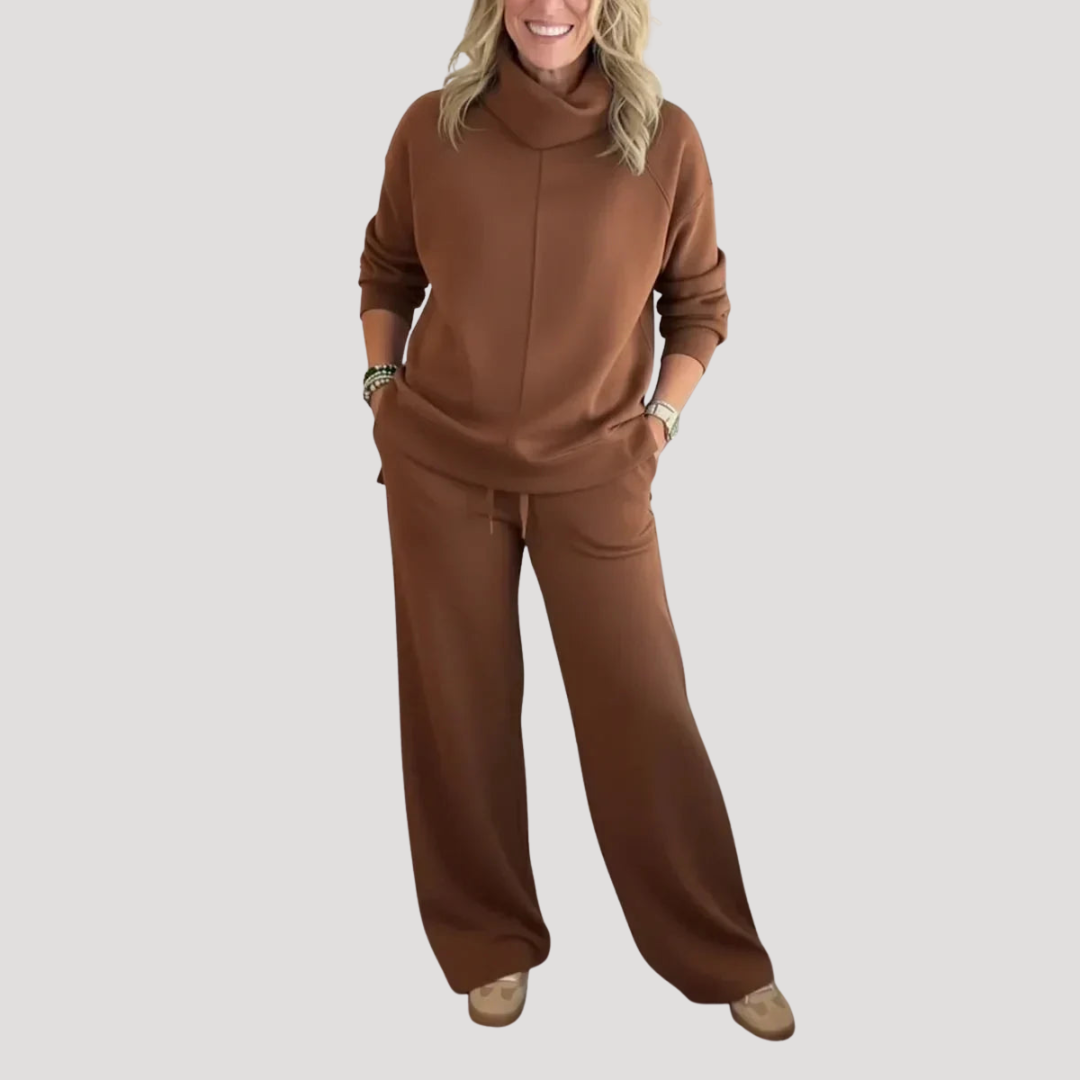 Wrenmoor - Knit Loungewear Set Wide Leg Trousers — view 2 of 10