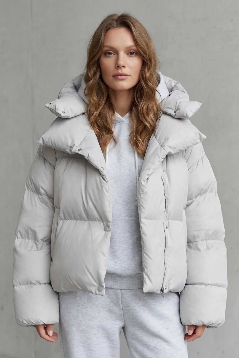 Cropped Puffer Jacket Women's Lightweight Warm Winter Coat — view 2 of 6