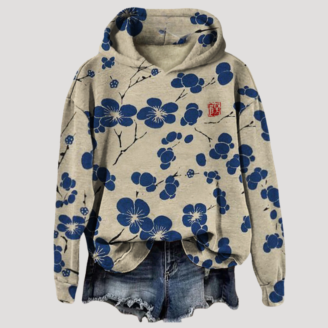 Florentia - Floral Print Hooded Sweater Everyday Casual Wear — view 2 of 3