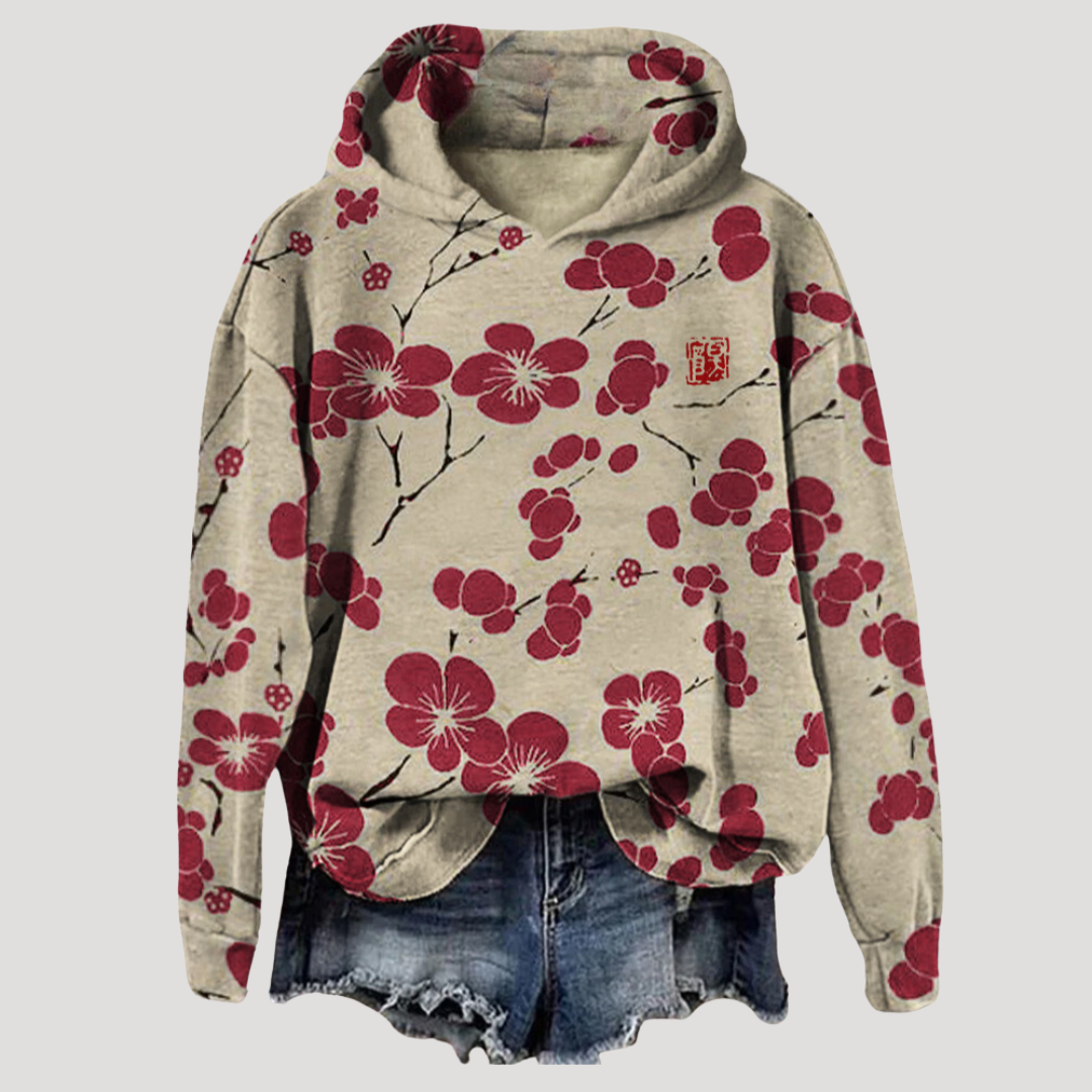 Florentia - Floral Print Hooded Sweater Everyday Casual Wear — view 3 of 3