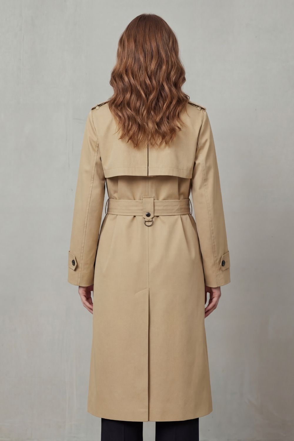 Trench Coat Women's Double-Breasted Classic Belted Long Jacket — view 3 of 7