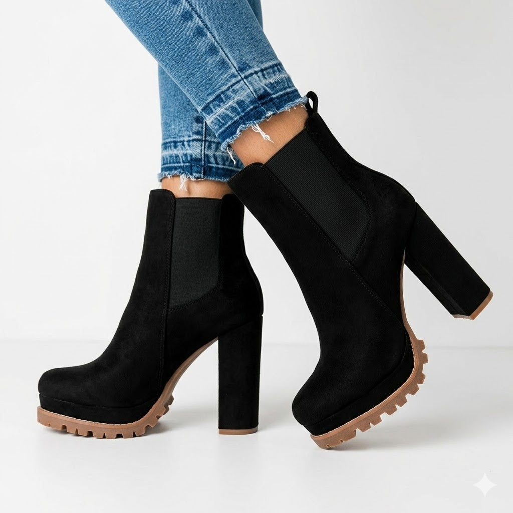 Marchetta - Suede Look Platform Ankle Boots Casual Evening Wear