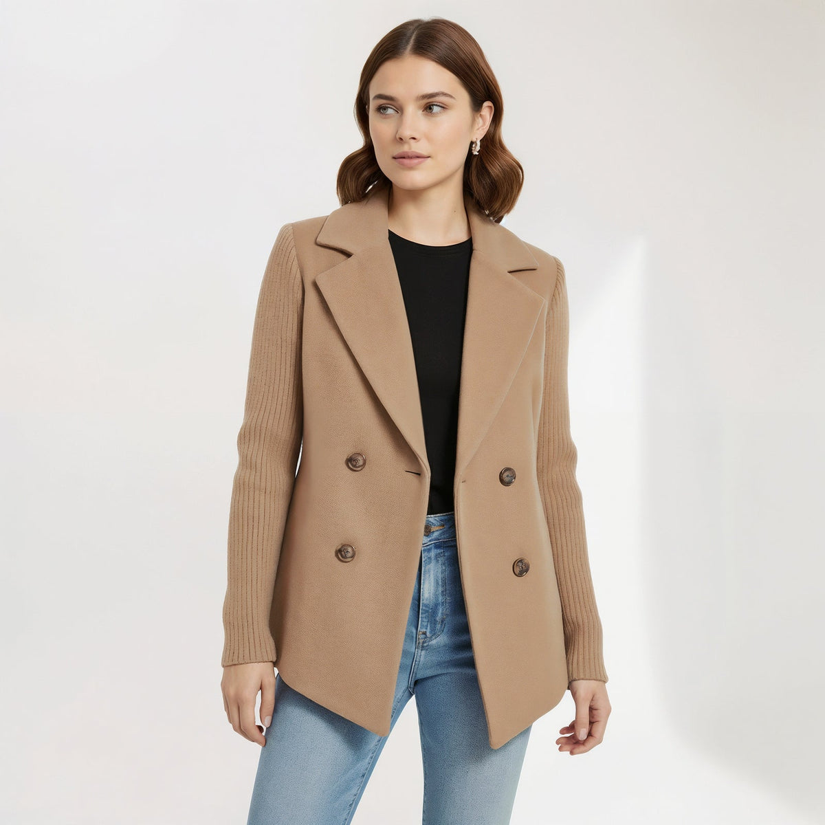 Marnello - Ribbed Knit Blazer Coat Work To Weekend — view 4 of 8
