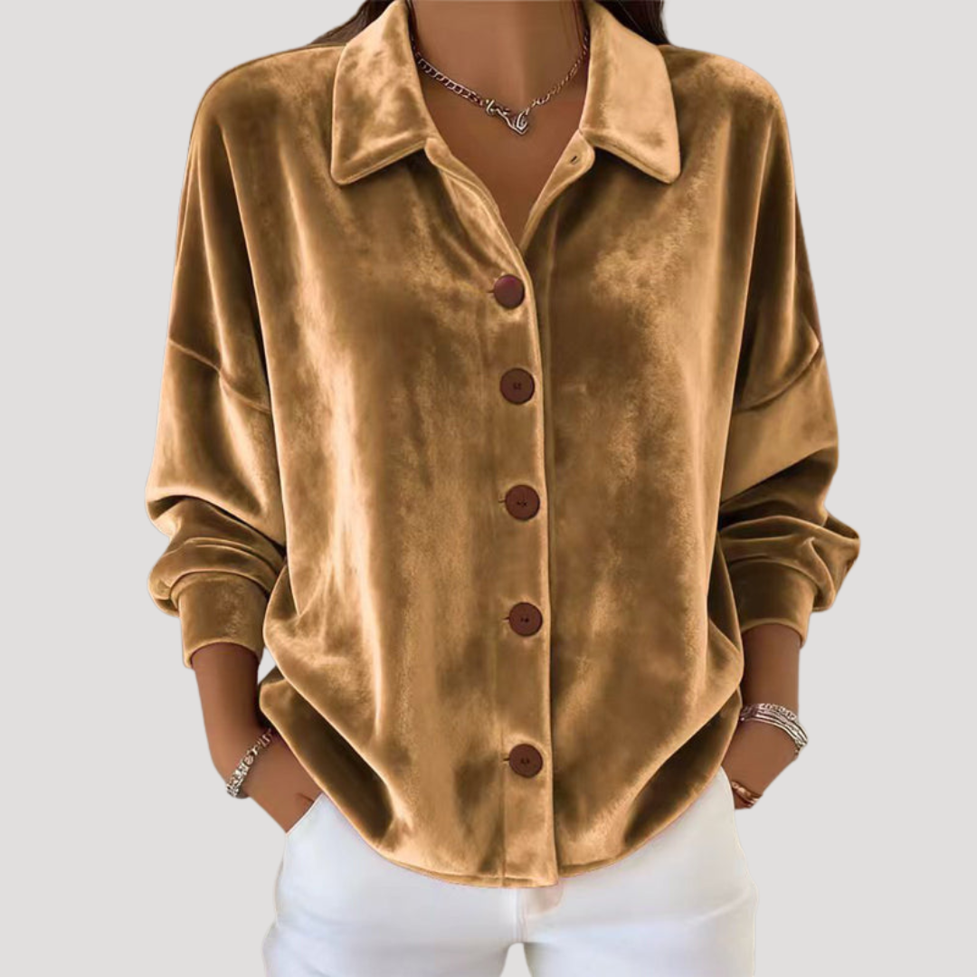 Callisia - Collared Button Front Top Everyday Wear — view 3 of 6