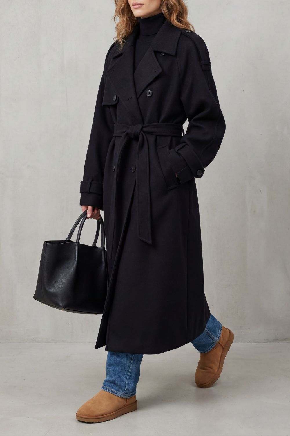 Ostrella - Oversized Wool Trench Coat Everyday Layering — view 4 of 5