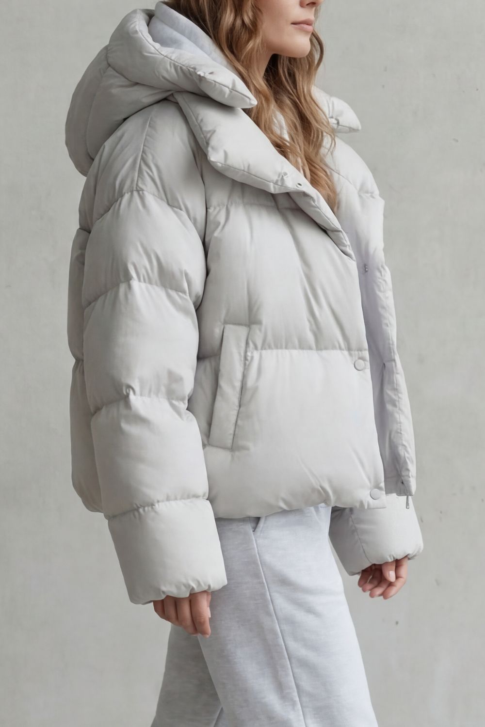 Cropped Puffer Jacket Women's Lightweight Warm Winter Coat — view 4 of 6