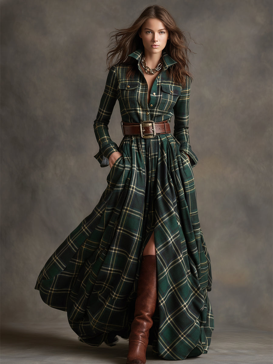 Marlowine - Belted Shirt Maxi Dress Winter Wear — view 10 of 10
