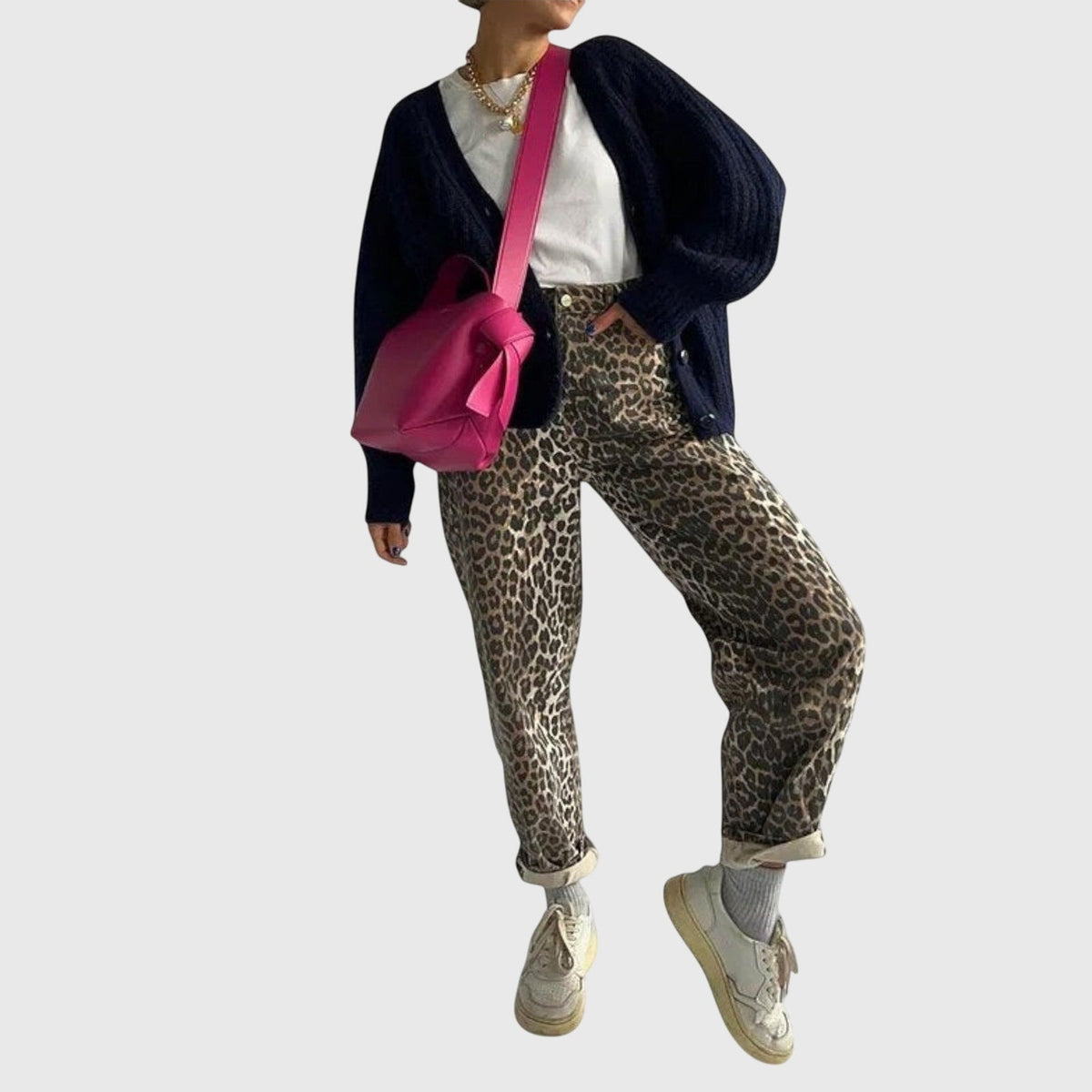 Ocelay - Leopard Print Vintage Cut Jeans Casual Wear — view 3 of 5