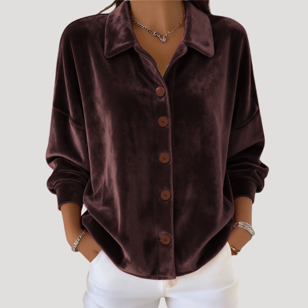 Callisia - Collared Button Front Top Everyday Wear — view 4 of 6