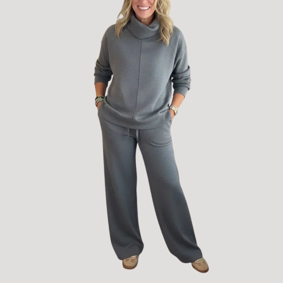 Wrenmoor - Knit Loungewear Set Wide Leg Trousers — view 5 of 10