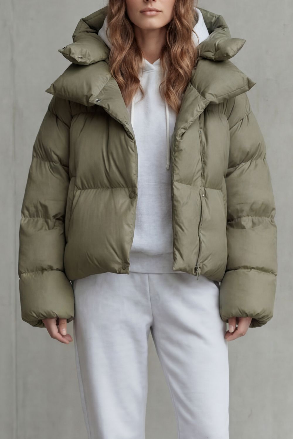 Cropped Puffer Jacket Women's Lightweight Warm Winter Coat — view 5 of 6