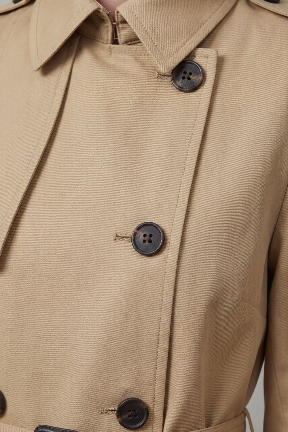 Trench Coat Women's Double-Breasted Classic Belted Long Jacket — view 5 of 7