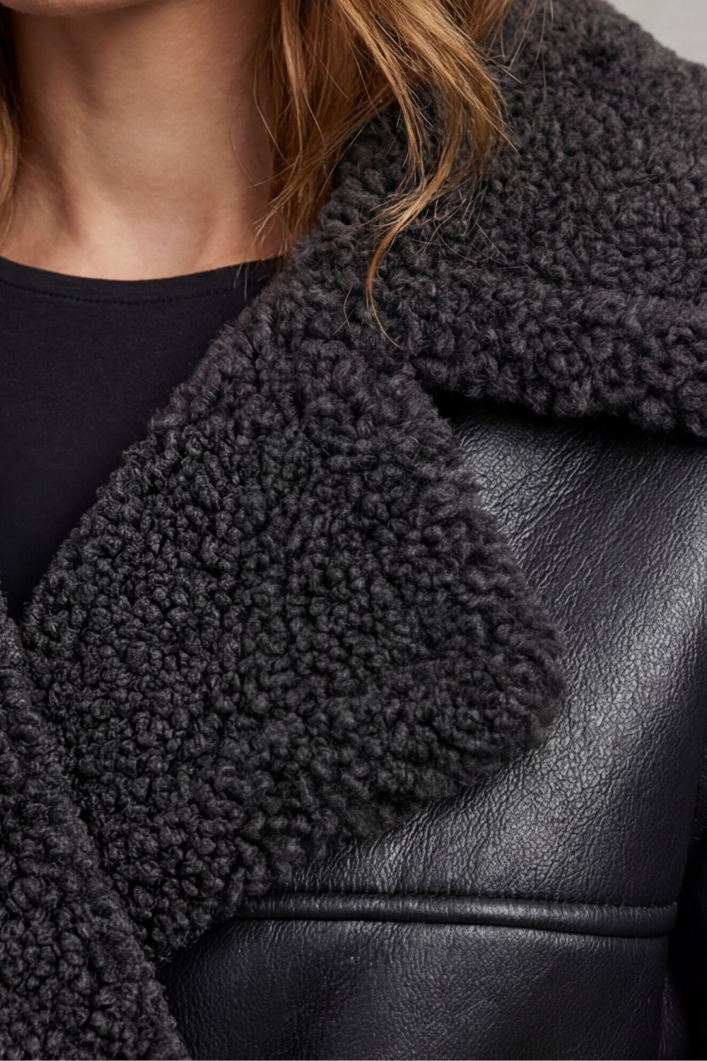 Warmella - Oversized Shearling Coat With Belt — view 5 of 5