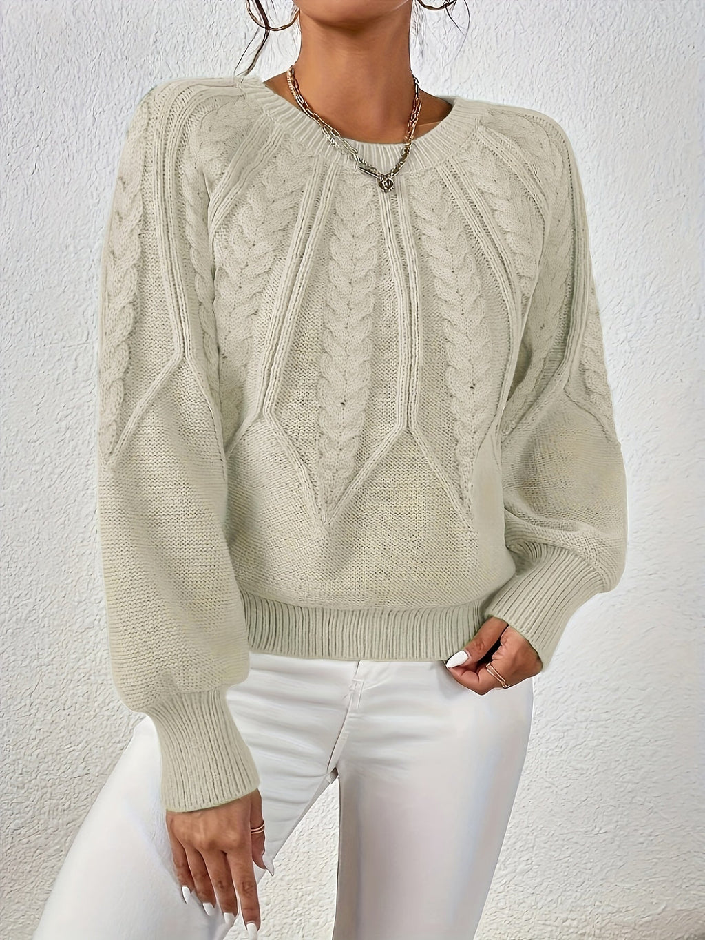 Larkspire - Cable Knit Sweater For Everyday Wear — view 8 of 10