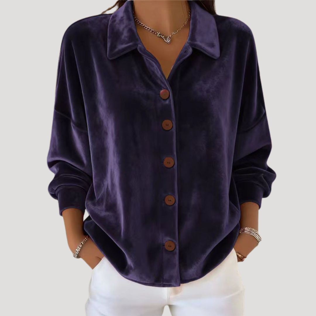 Callisia - Collared Button Front Top Everyday Wear — view 5 of 6