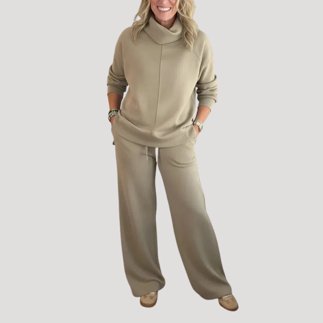 Wrenmoor - Knit Loungewear Set Wide Leg Trousers — view 6 of 10