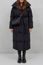 Novaline - Belted Long Puffer Coat Winter Wear