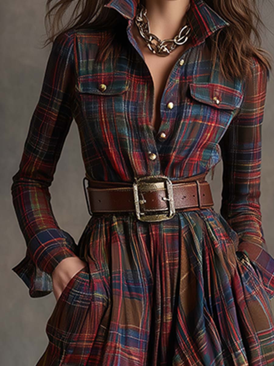 Marlowine - Belted Shirt Maxi Dress Winter Wear — view 3 of 10