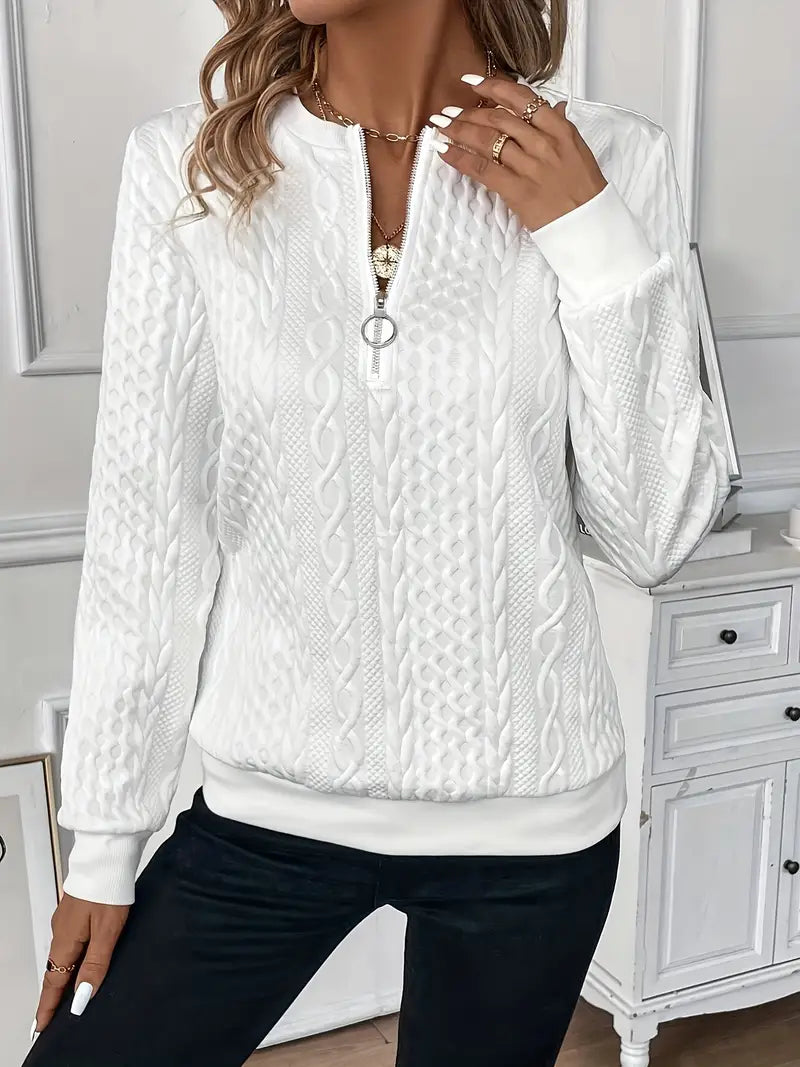 Verinta - Zip Detail Hooded Sweater Everyday Layering — view 6 of 10