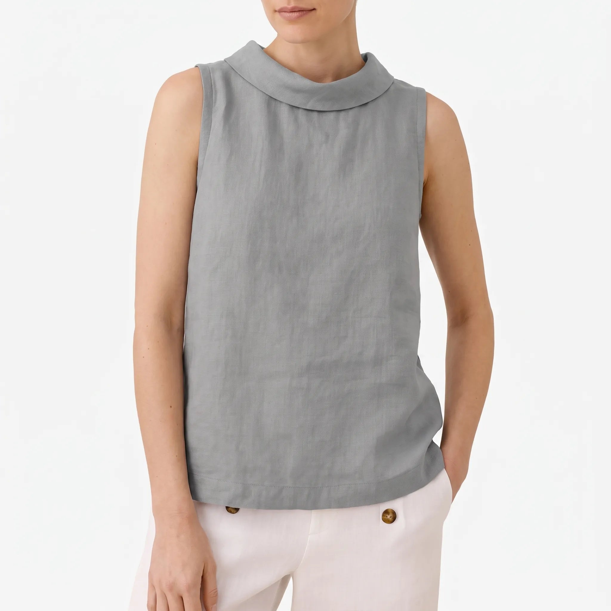 Aella - Sleeveless Top With Roll Neck Workwear Styling