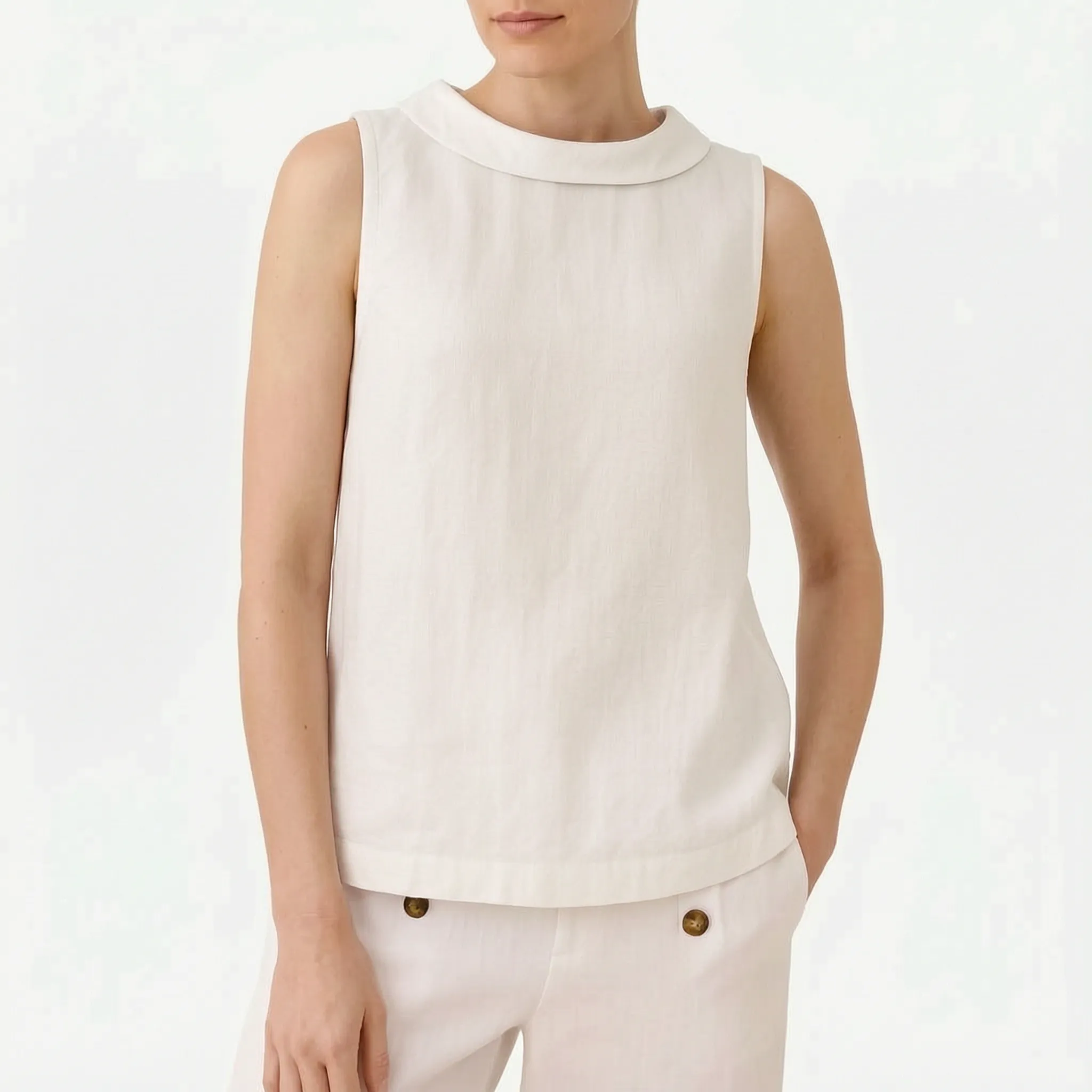 Aella - Sleeveless Top With Roll Neck Workwear Styling