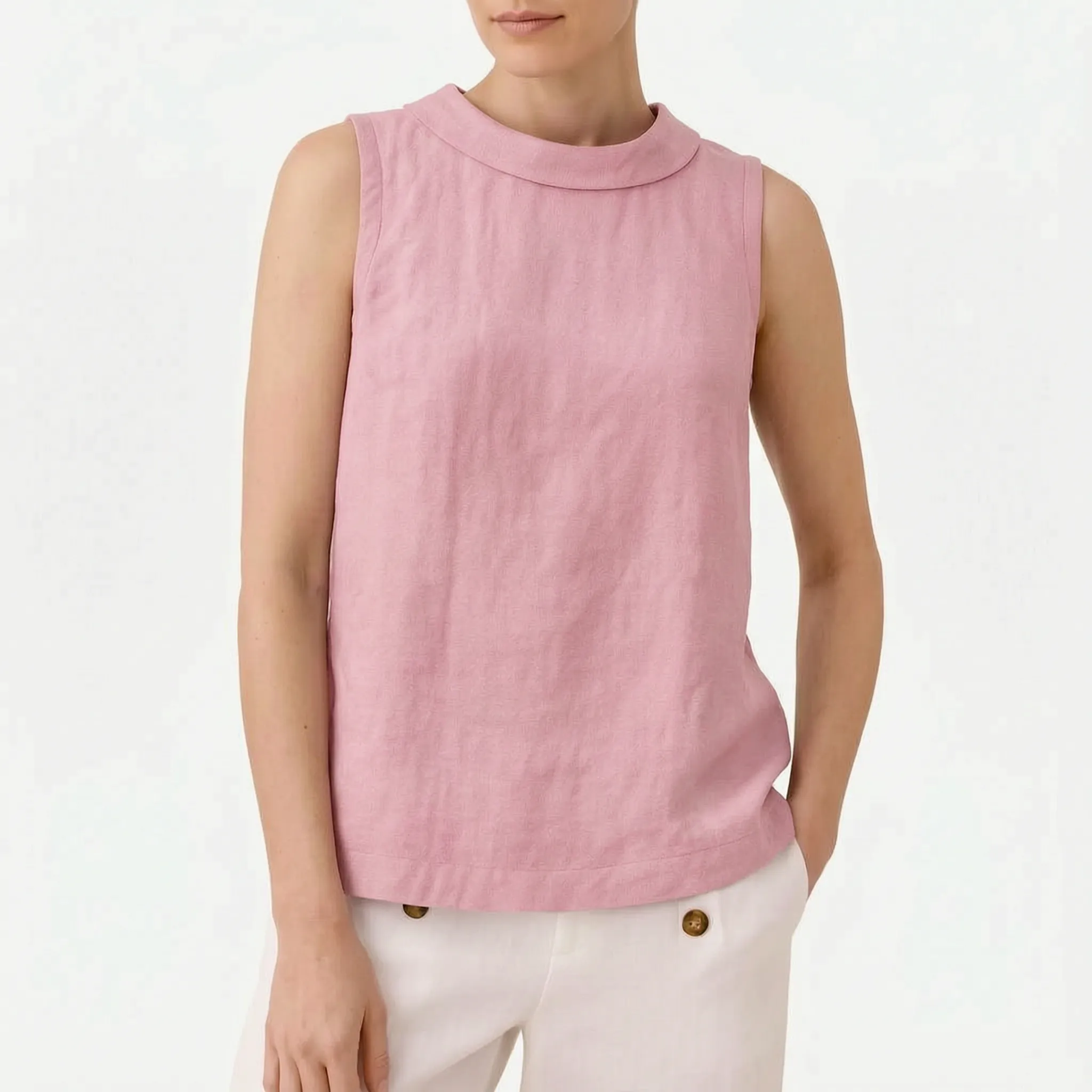 Aella - Sleeveless Top With Roll Neck Workwear Styling