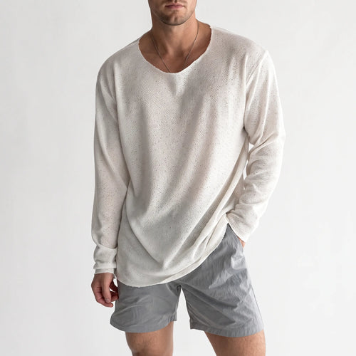 Aerion - Relaxed Fit Fine Knit Top Casual Layering