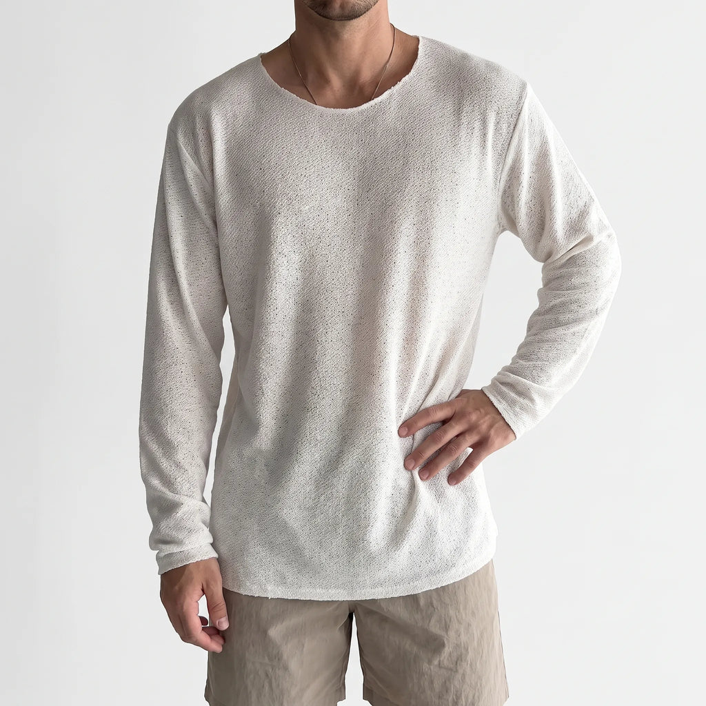 Aerion - Relaxed Fit Fine Knit Top Casual Layering