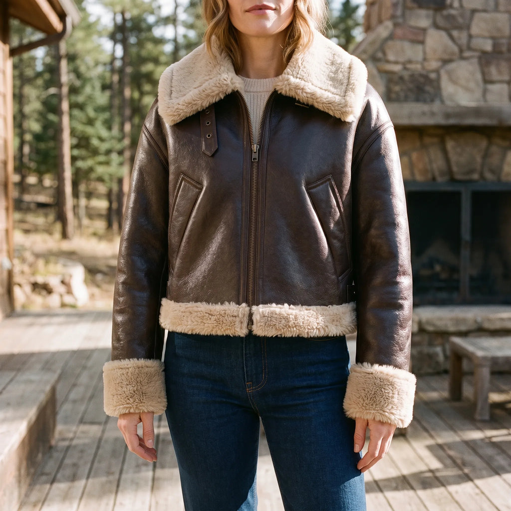 AeroCropped - Reversible Cropped Aviator Jacket Cool Weather Layering