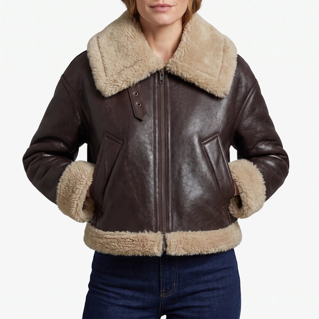 AeroCropped - Reversible Cropped Aviator Jacket Cool Weather Layering
