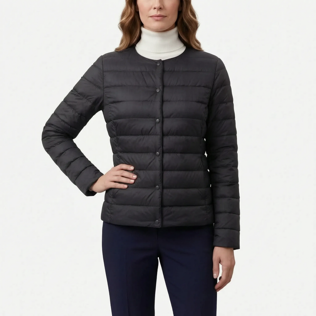 Aerolys - Collarless Lightweight Quilted Jacket Daily Commuting