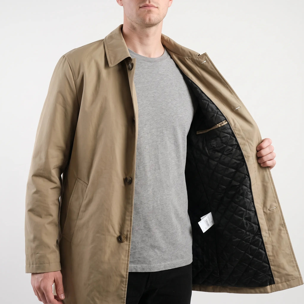 Alveris - Classic Mid-Length Button-Up Mens Overcoat Daily City Commuting