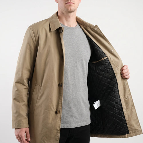 Alveris - Classic Mid-Length Button-Up Mens Overcoat Daily City Commuting