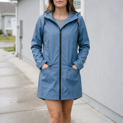 AquaTrek - Longline Hooded Women's Raincoat Daily Commutes