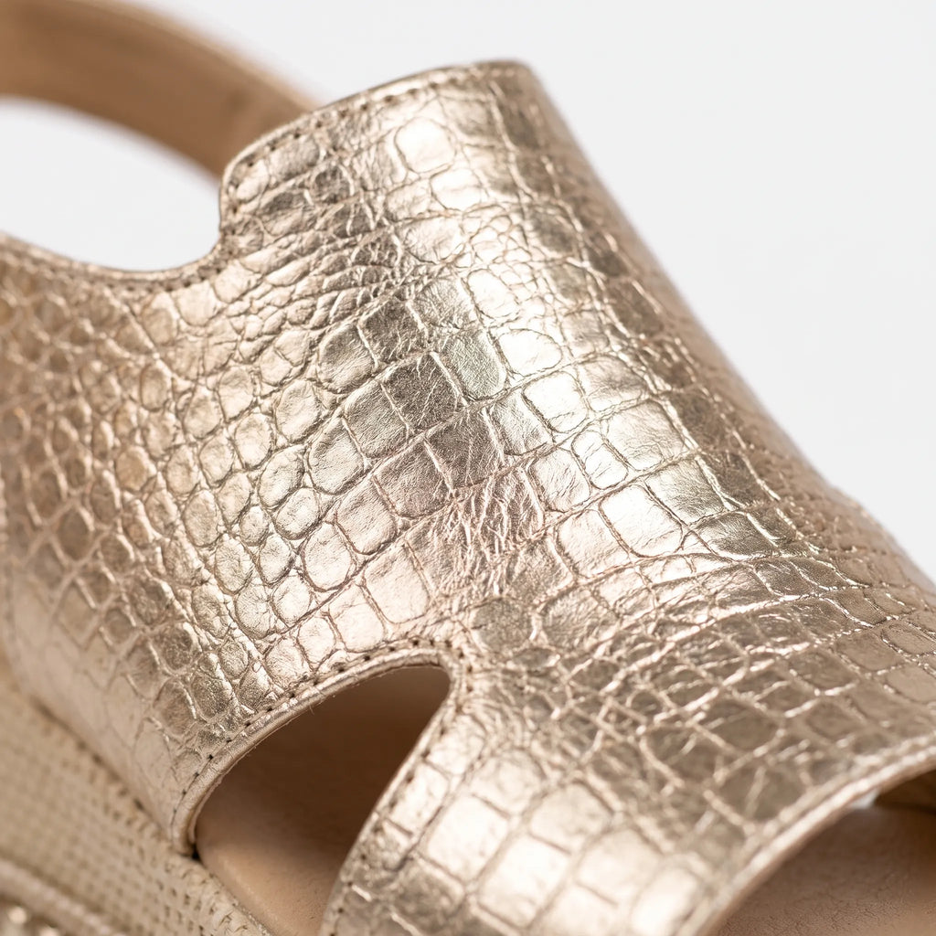 AstraWedge - Metallic Espadrille Wedge Sandals Everyday Walking