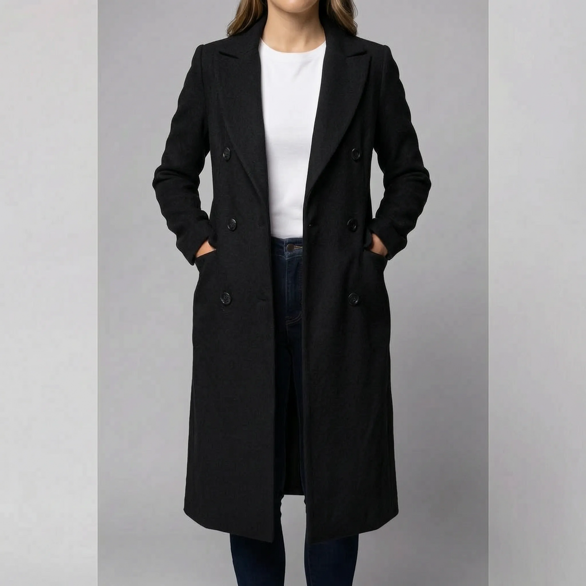 AuraCoat - Double-Breasted Womens Overcoat Everyday Wear